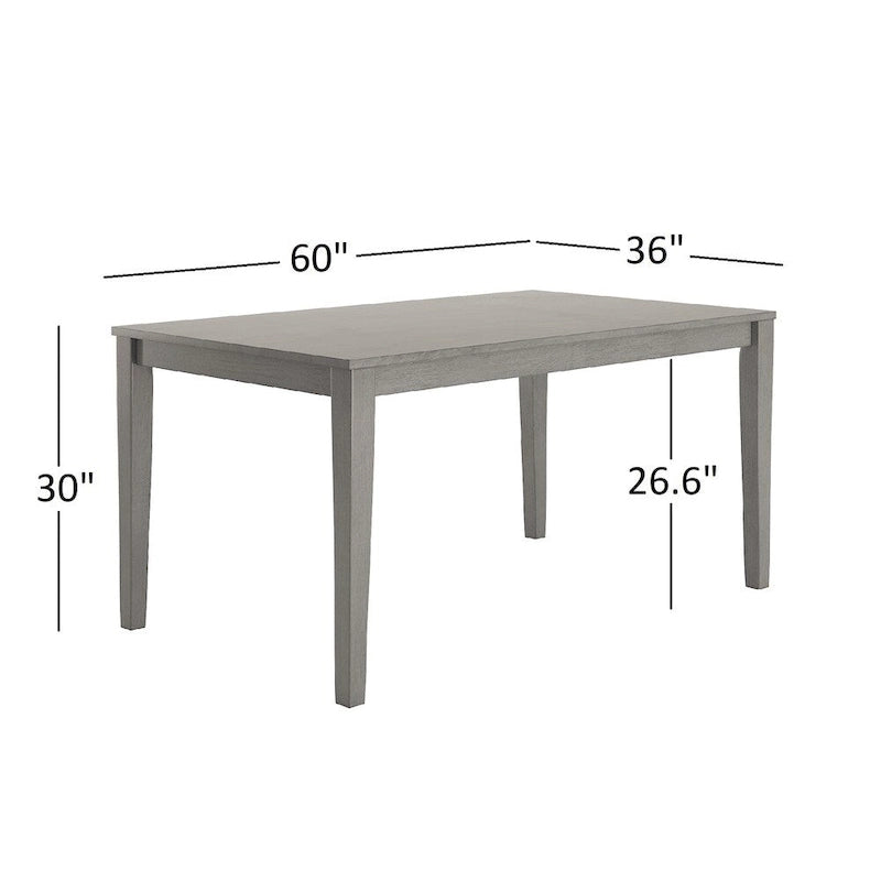 Wilmington II 60-Inch Rectangular Antique Grey Dining Set by iNSPIRE Q Classic