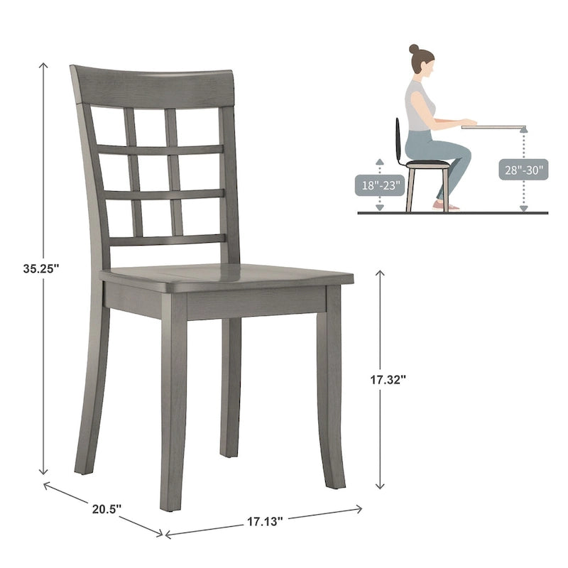 Wilmington II 60-Inch Rectangular Antique Grey Dining Set by iNSPIRE Q Classic
