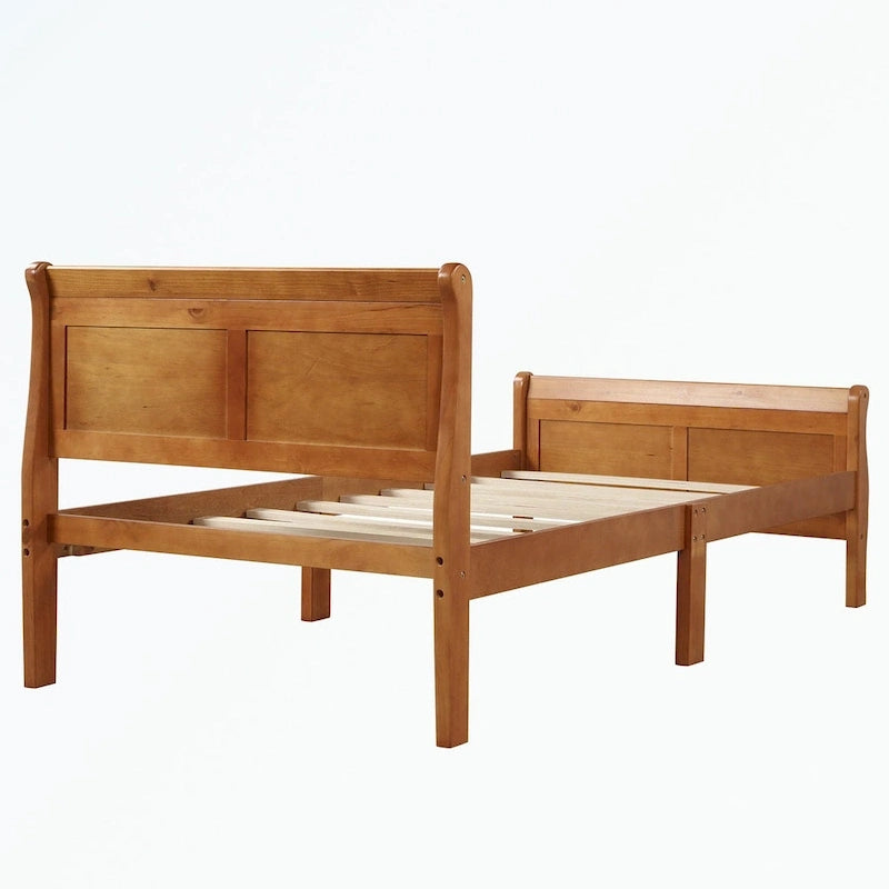 Wood Platform Bed with Headboard/Footboard/Wood Slat Support