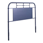 Vintage Series Distressed Metal Queen Headboard - Antique White or Navy Blue