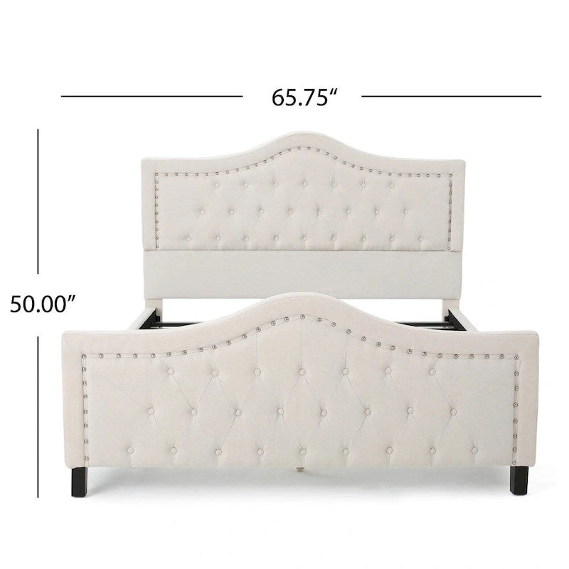 Virgil Queen-size Upholstered Tufted Bed by Christopher Knight Home