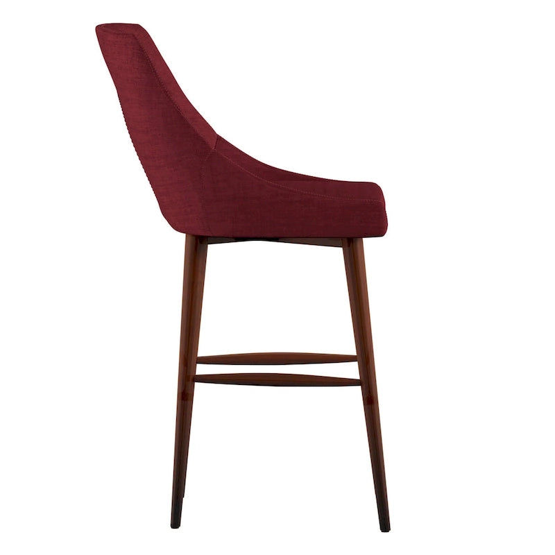 Sasha Espresso Barrel Back Counter Stools (Set of 2) iNSPIRE Q Modern