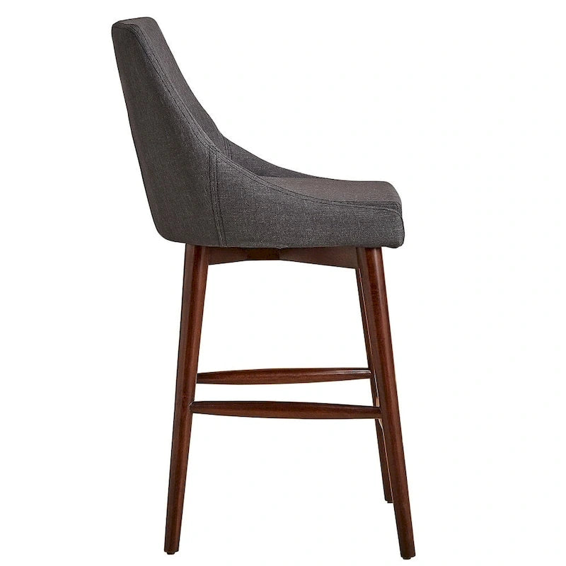 Sasha Espresso Barrel Back Counter Stools (Set of 2) iNSPIRE Q Modern