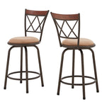 Verona Adjustable Bronze Finish X-Back Metal and Wood Trim 3pc Pack Stools by iNSPIRE Q Classic