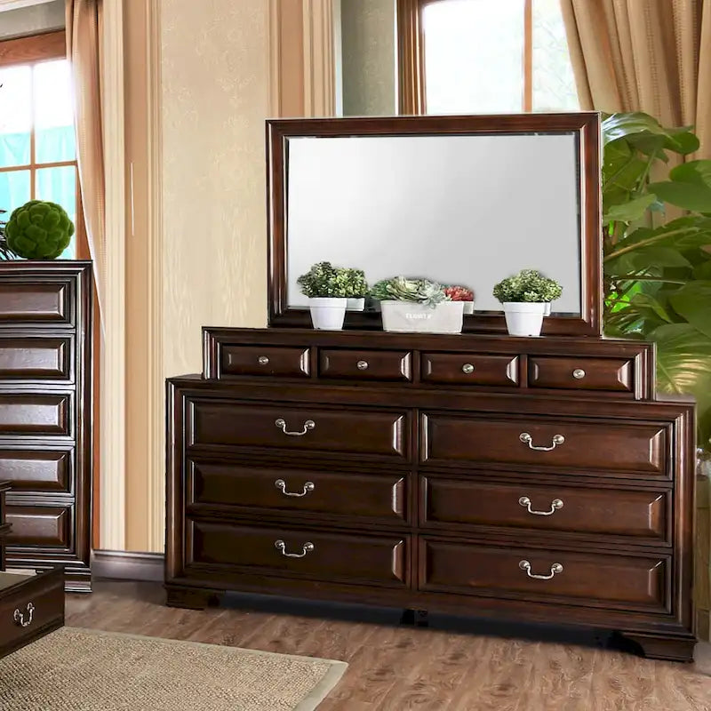 Oslo Traditional 2-piece 10-Drawer Dresser and Mirror Set by 