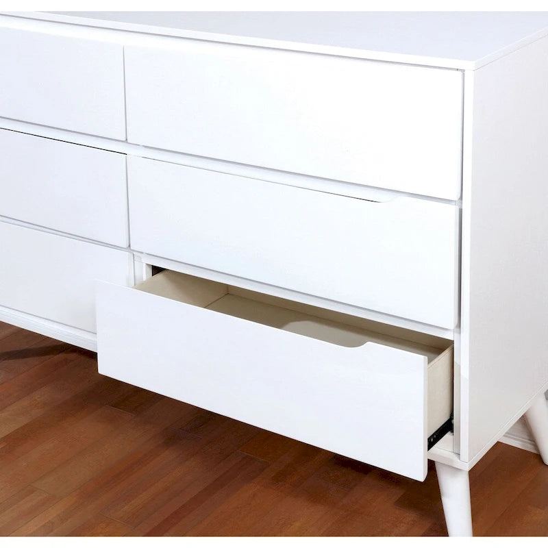Fopp Mid-Century Modern 2-piece 6-Drawer Dresser and Mirror Set by Furniture of America