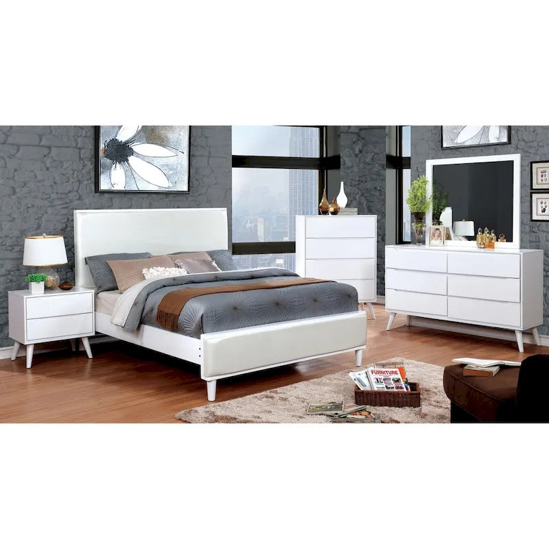 Fopp Mid-Century Modern 2-piece 6-Drawer Dresser and Mirror Set by Furniture of America
