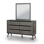 Fopp Mid-Century Modern 2-piece 6-Drawer Dresser and Mirror Set by Furniture of America
