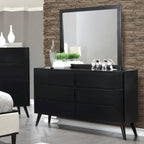 Fopp Mid-Century Modern 2-piece 6-Drawer Dresser and Mirror Set by Furniture of America
