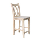 International Concepts Unfinished Double X-back Stool
