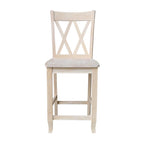 International Concepts Unfinished Double X-back Stool