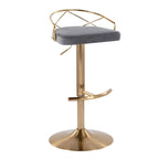 Silver Orchid Charlotte Glam Adjustable Bar Stool (Set of 2)