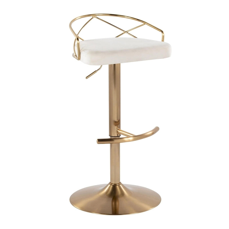 Silver Orchid Charlotte Glam Adjustable Bar Stool (Set of 2)