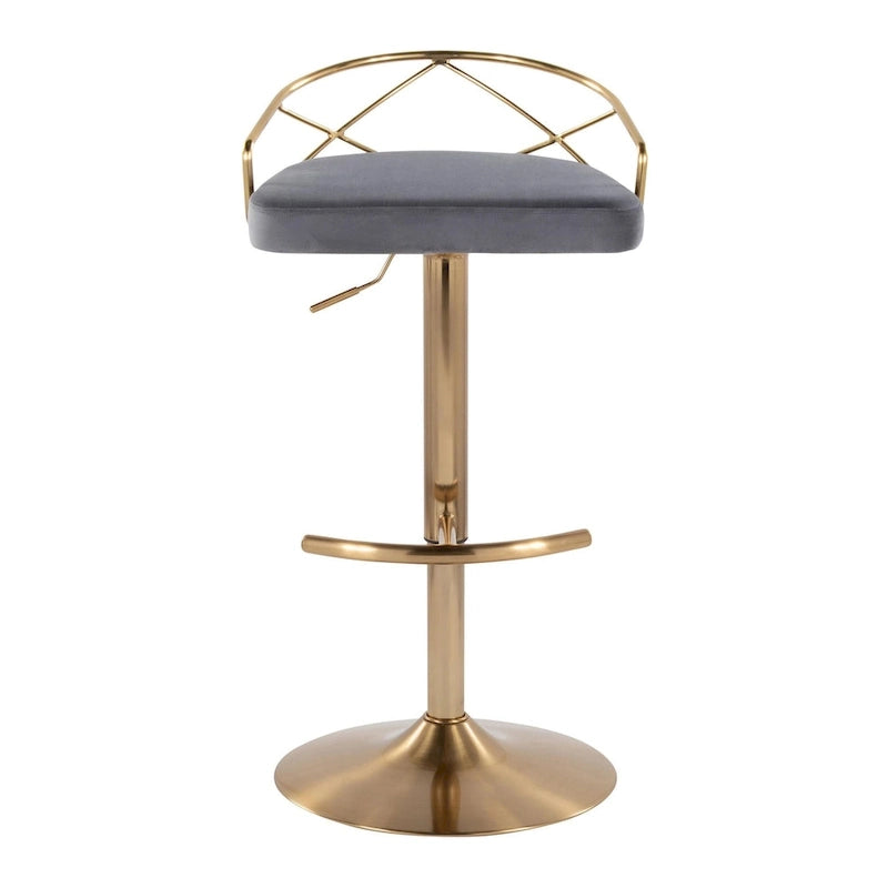 Silver Orchid Charlotte Glam Adjustable Bar Stool (Set of 2)