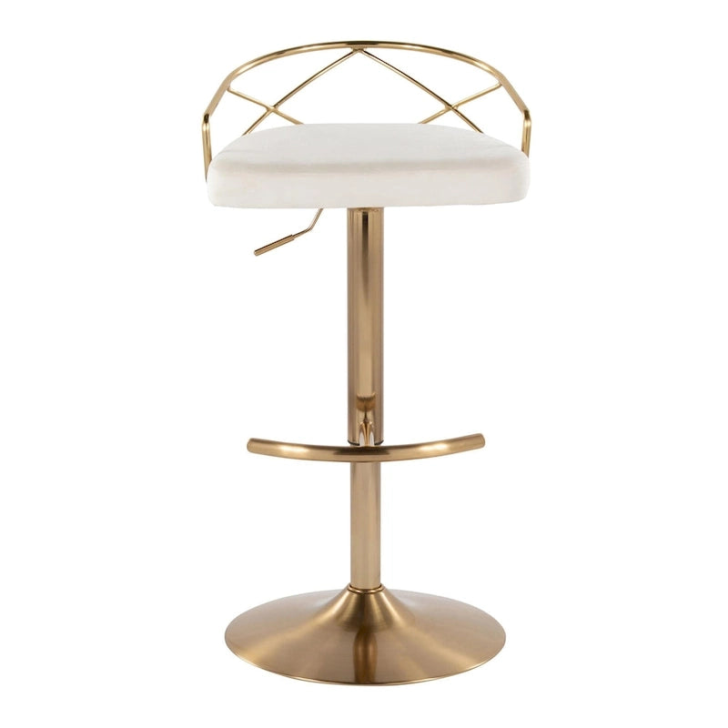 Silver Orchid Charlotte Glam Adjustable Bar Stool (Set of 2)