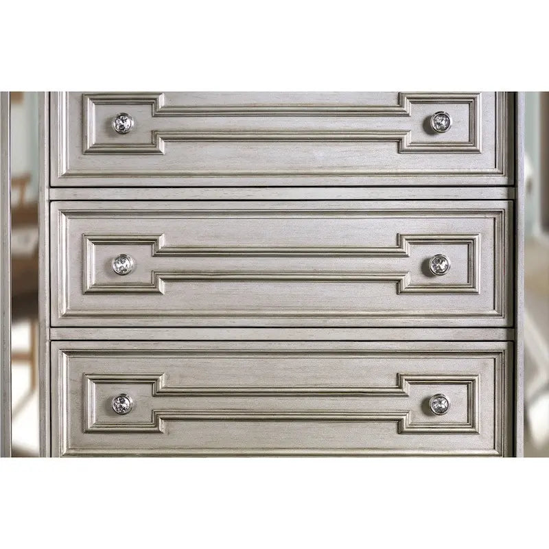 Eaen Glam Champagne Solid Wood 5-Drawer Chest by Furniture of America