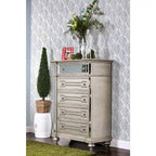 Eaen Glam Champagne Solid Wood 5-Drawer Chest by Furniture of America