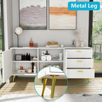 3 Drawer 69  W Chest&Dresser With Metal Handles&Legs