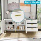 3 Drawer 69  W Chest&Dresser With Metal Handles&Legs