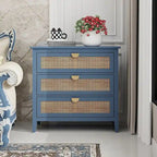 3 Drawers Rattan Storage Cabinet for Bedroom Living Room