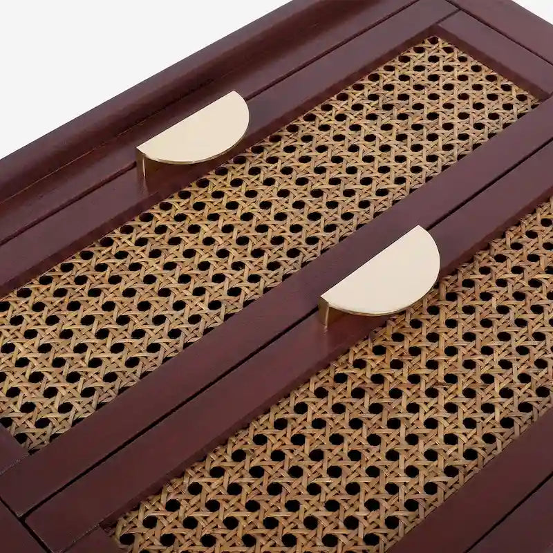 3 Drawers Rattan Storage Cabinet for Bedroom Living Room