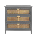 3 Drawers Rattan Storage Cabinet for Bedroom Living Room