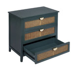 3 Drawers Rattan Storage Cabinet for Bedroom Living Room