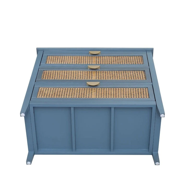 3 Drawers Rattan Storage Cabinet for Bedroom Living Room