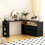 4-Drawer Desk Vanity Sideboard Bedroom Dresser Chest Of Drawers White