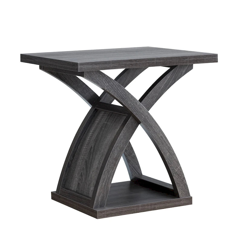 DH BASIC Transitional Distressed Grey 22-inch 1-Shelf End Table by Denhour