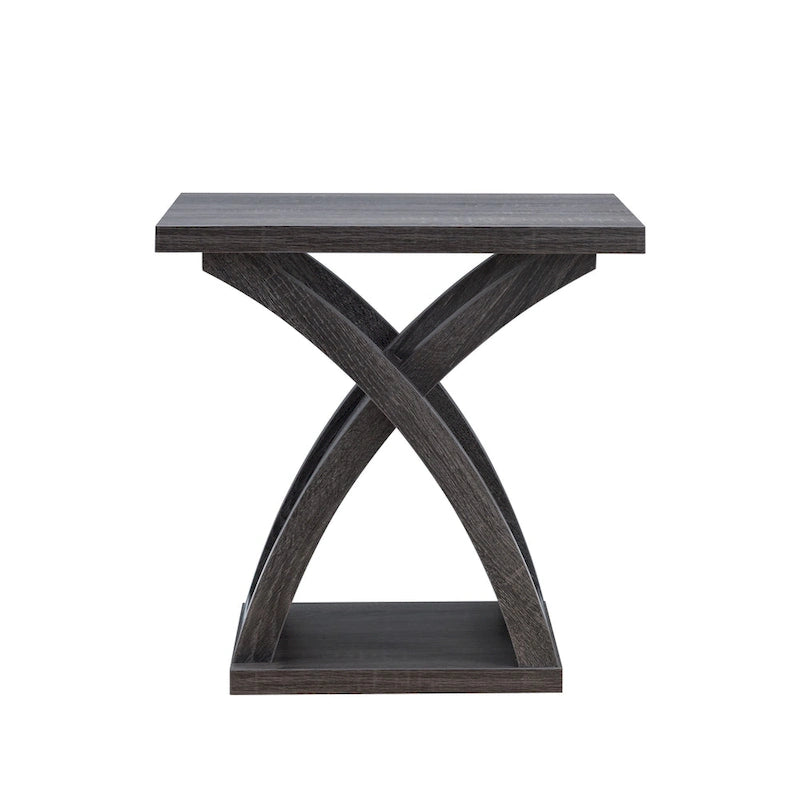 DH BASIC Transitional Distressed Grey 22-inch 1-Shelf End Table by Denhour