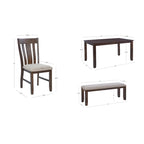 Stokes Brown Wooden 6-Piece Dining Set