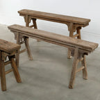 Artissance Vintage Noodle Bench with Front Panel, Weathered Natural Wood Finish (Size & Finish Vary) - 57 W x 6.2 L x 22 H