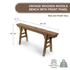 Artissance Vintage Noodle Bench with Front Panel, Weathered Natural Wood Finish (Size & Finish Vary) - 57 W x 6.2 L x 22 H