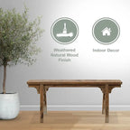 Artissance Vintage Noodle Bench with Front Panel, Weathered Natural Wood Finish (Size & Finish Vary) - 57 W x 6.2 L x 22 H
