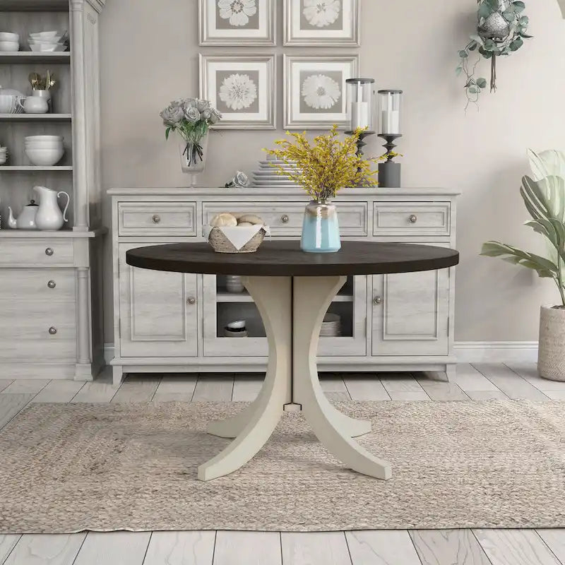 Joyfair Farmhouse White 47-inch Wood Dining Table