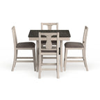 Merichleri Rustic Antique White Wood 5-Piece Counter Height Dining Set by Copper Grove