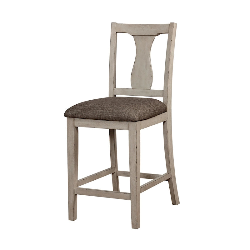 Merichleri Rustic Antique White Wood 5-Piece Counter Height Dining Set by Copper Grove