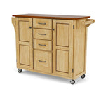 Copper Grove Puff Island Natural Finish 4-drawer Kitchen Cart