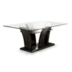 Furniture of America Bind Contemporary Cherry 72-inch Glass Top Dining Table