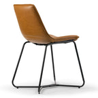 Amery Cappuccino Faux Leather Dining Chair with Iron Frame (Set of 2)