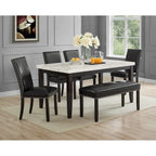 Steve Silver Winlock Faux Leather Dining Bench with Nailheads,