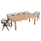 Modrest Rhea Modern 87  Natural Acacia Rectangular Dining Table - Beige