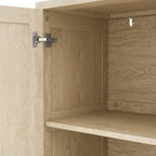 Functional 4-Door Rattan Decorative Storage Cabinet