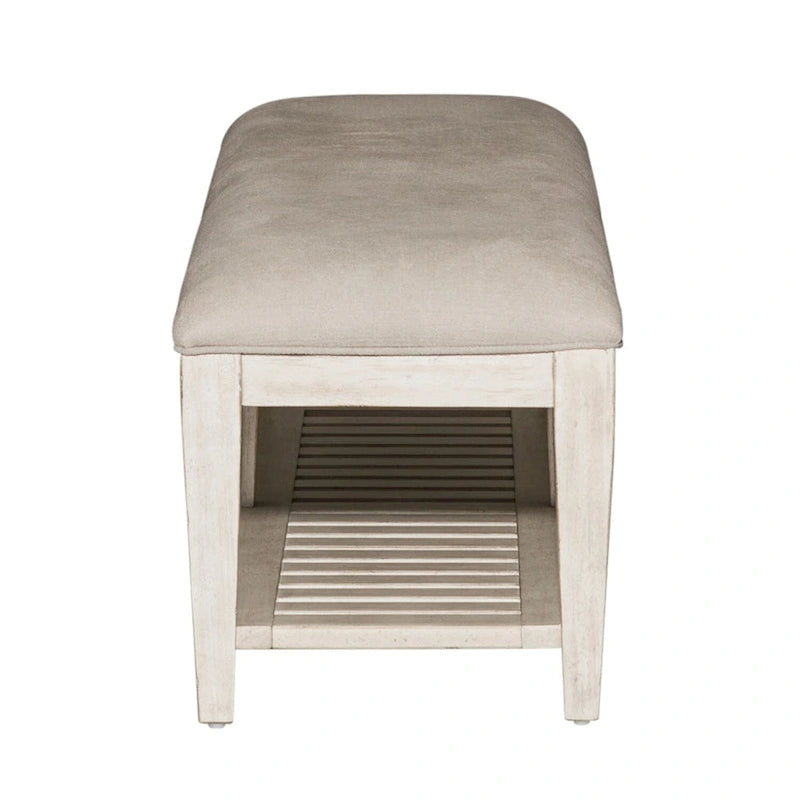 Heartland Antique White Tobacco Bed Bench
