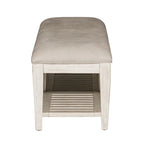 Heartland Antique White Tobacco Bed Bench