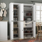 Palace Imports 100% Solid Wood China Pantry with Glass or Solid Wood Doors and 2-Drawers - 48.5  x 71.5 
