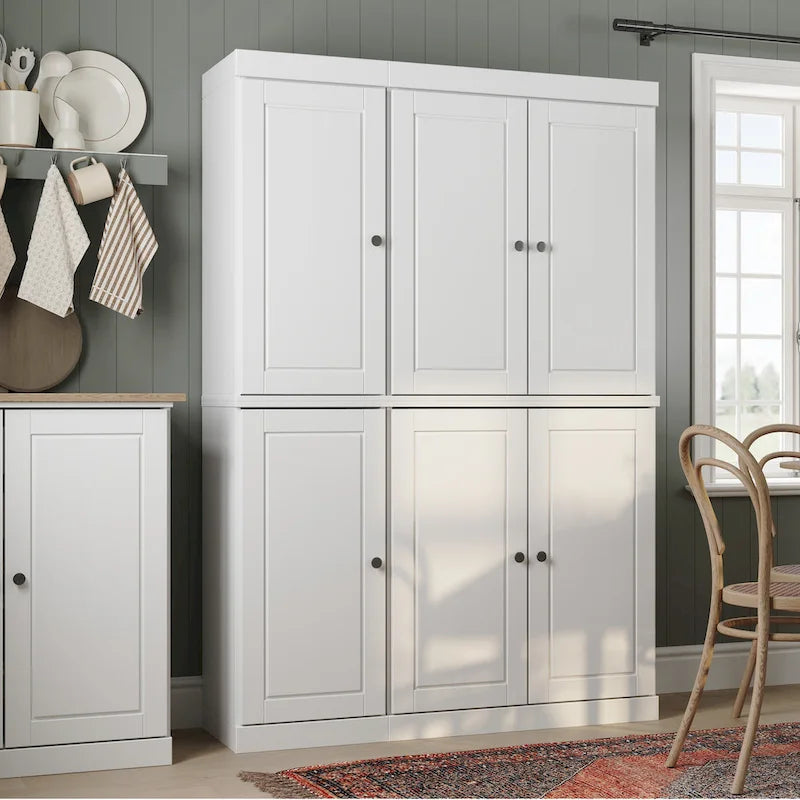 Palace Imports 100% Solid Wood China Pantry with Glass or Solid Wood Doors and 2-Drawers - 48.5  x 71.5