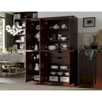 Palace Imports 100% Solid Wood China Pantry with Glass or Solid Wood Doors and 2-Drawers - 48.5  x 71.5