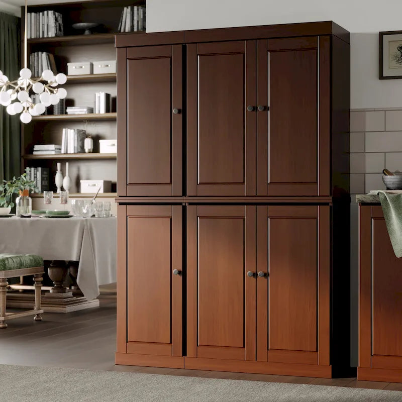 Palace Imports 100% Solid Wood China Pantry with Glass or Solid Wood Doors and 2-Drawers - 48.5  x 71.5